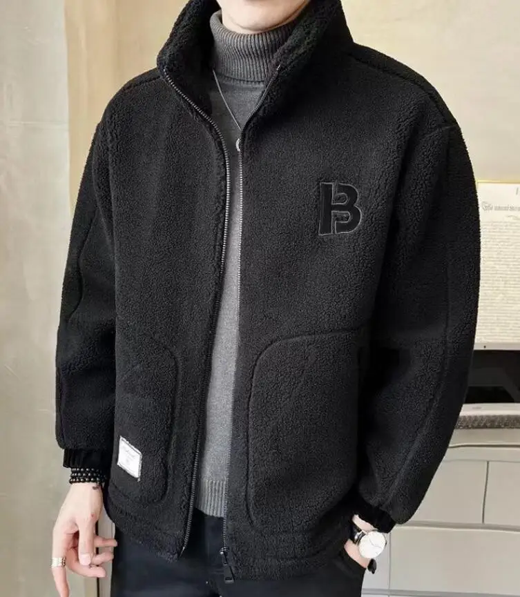 الخريف الشتاء الذكور معطف سترة للرجال بلون فضفاض دافئ موضة الشارع الشهير على غرار رجل سترة ملابس مجزوزة