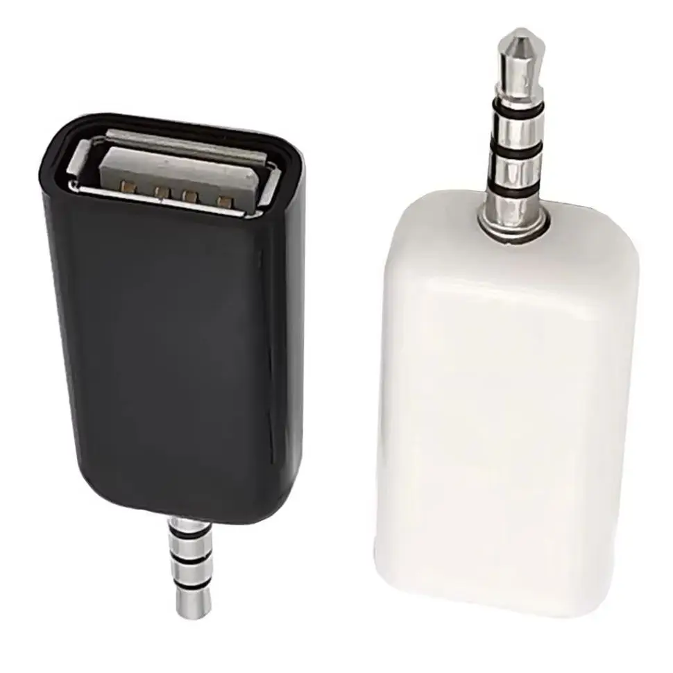 Adaptateur Aux de voiture USB A femelle vers clé USB mâle 3.5mm pour connecter le lecteur CD tête Audio USB AF DC 3.5mm MP3/4/5