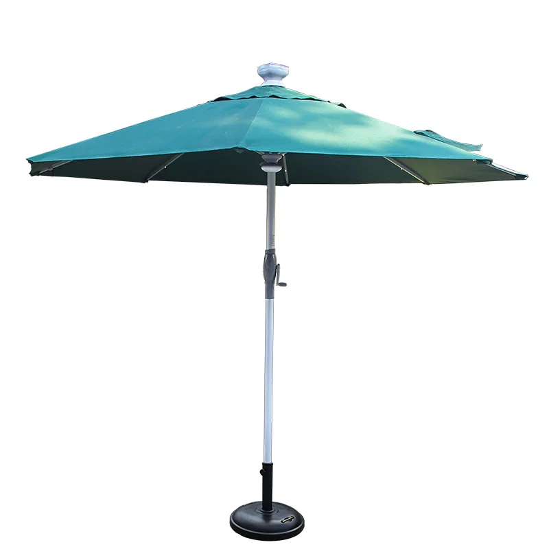 

Outdoor parasol LED central column remote control automatic with light umbrella hotel catering solar garden umbrella