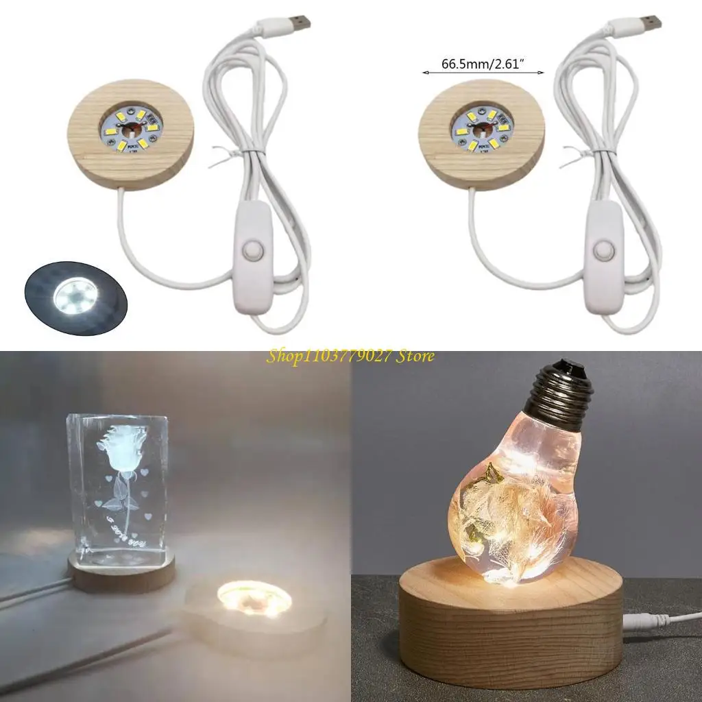 

C4DF Round Shaped LED Night Light Material Holders for Crystal Glass Ball