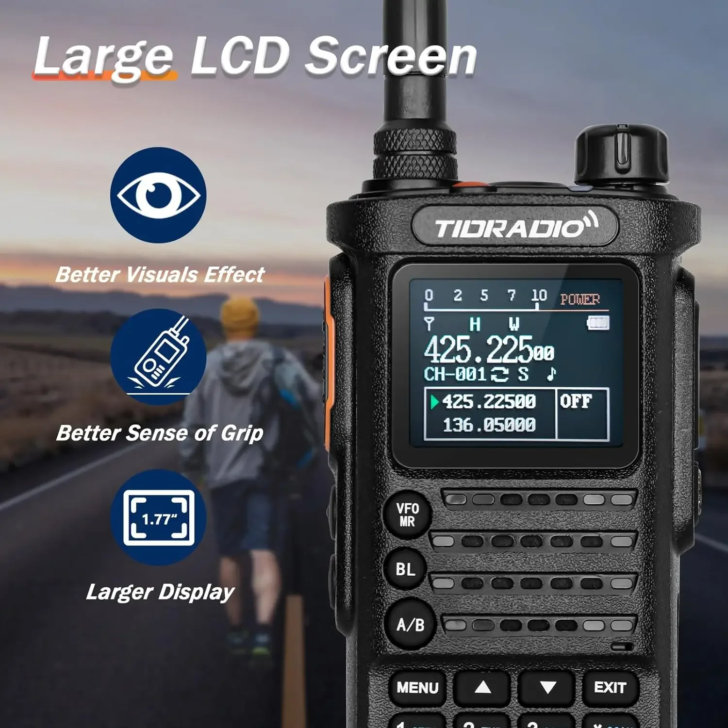 TD-H8 10W Professional Walkie Talkie, Long Range Two Way Radio, Outdoor Wireless Programming Phone Connection