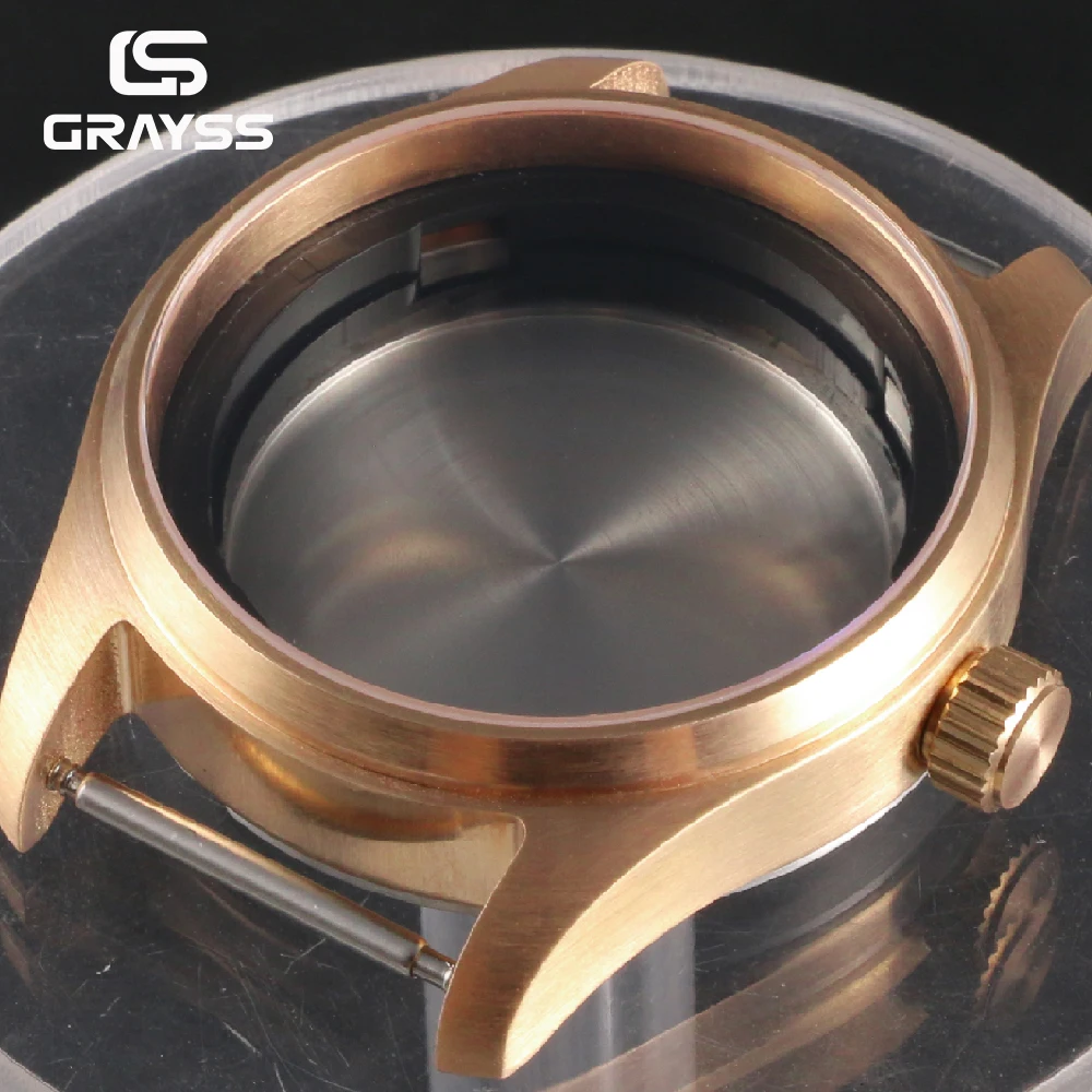 Cusn8 Echtbronze Pilot 36/39mm 20ATM Uhrengehäuse AR Saphirglas für NH34 NH35 ETA2824 PT5000 Taucheruhr Mod – Detail 8