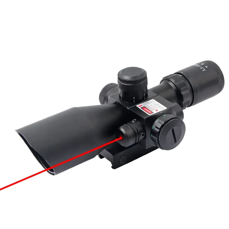 

2.5-10x40 Rifle Scope Red Green Illuminated laser Gun Scope Green Laser Combo with Pressure Switch for 20mm Rail Hunting