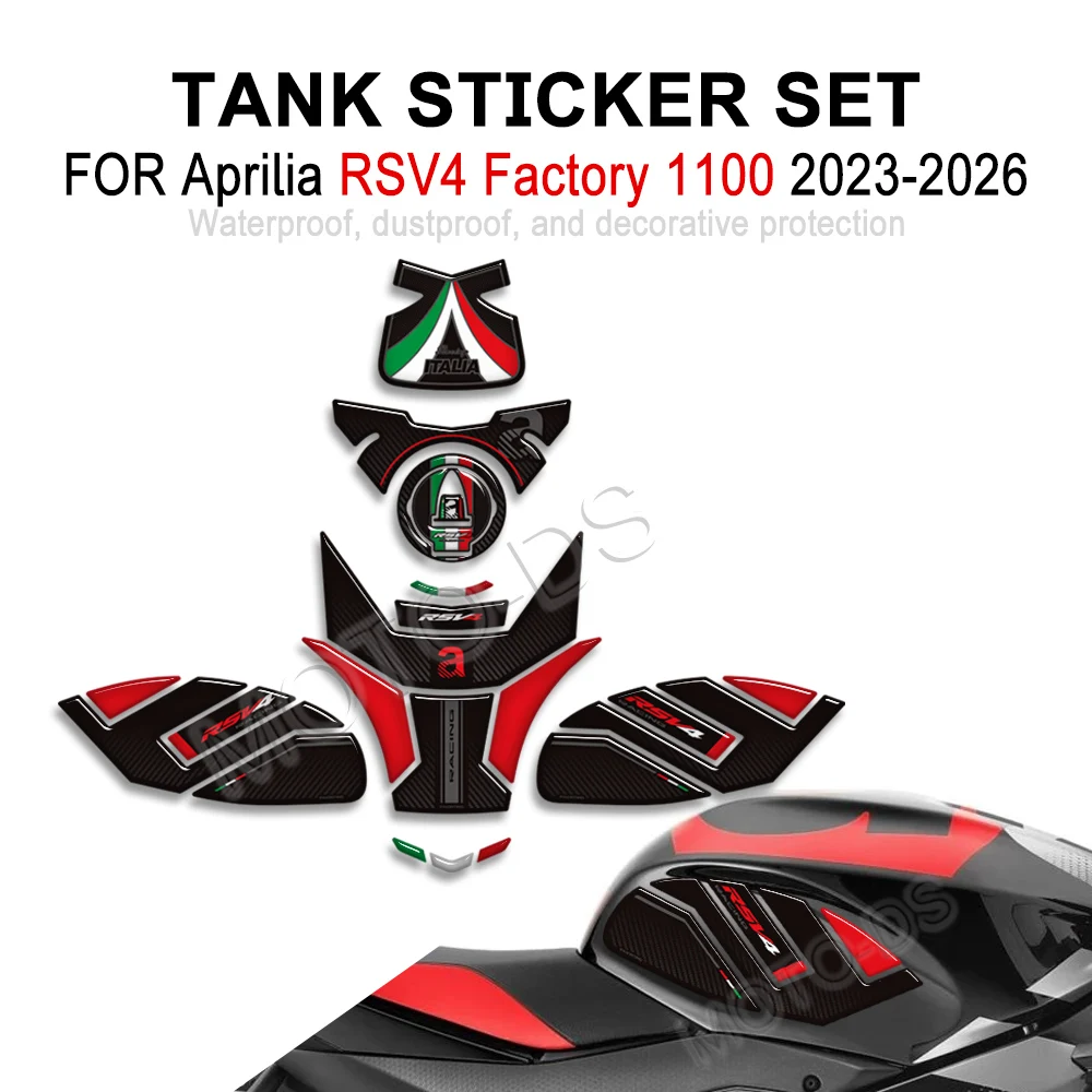 

Motorcycle Accessories Fuel Tank Pad Protector Covers Waterproof 3D Resin Stickers Kit For Aprilia RSV4 Factory 1100 RS V4