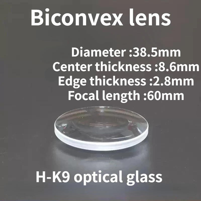 

Diameter 38.5mm Focal length 60mm Biconvex lens achromatic physics experiment magnifying glass objective lens