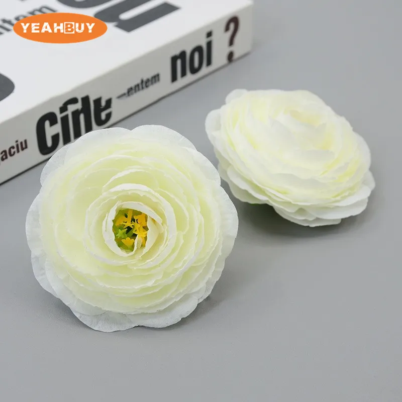 8 farben 8CM vliesstoff Künstliche Pfingstrose Knospe Blume Köpfe Für DIY Hochzeit Bouquet Wand Party Girlande dekorative Kopfbedeckungen – Detail 5