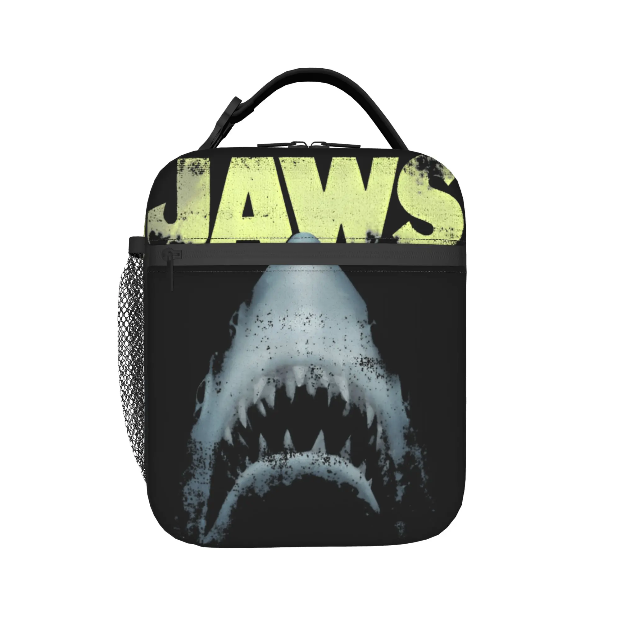 Jaws Photo Negative Distressed Poster Lunch Bag Fashion Picnic Lunch Box Print Portable Cooler Bag