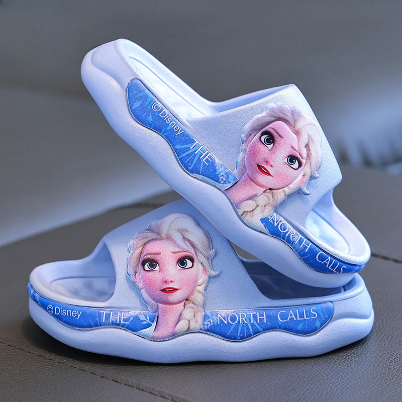 Disney Frozen Girls Princess pantofole Cartoon Elsa sandali antiscivolo per bambini Kawaii pantofole per bambini taglie 24-35