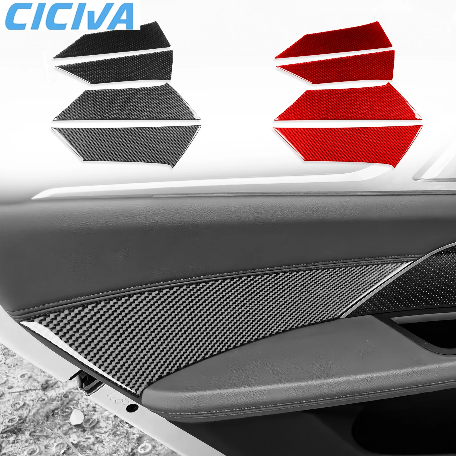 

For BMW 4 Series G22 G23 G26 2021-2024 Carbon Fiber Door Armrest Handle Storage Car Accessories Interior Cover Sticker Auto Trim