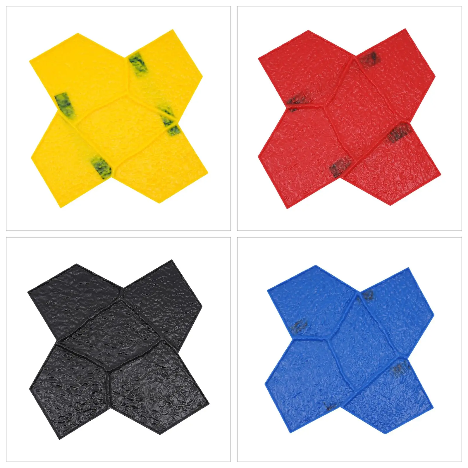 Набор штампов для бетона, декоративный узор из каменной плитки размером 23 x 23 дюйма, прочные полиуретановые учебные коврики из 4 предметов, коврики для штамповки бетона для W