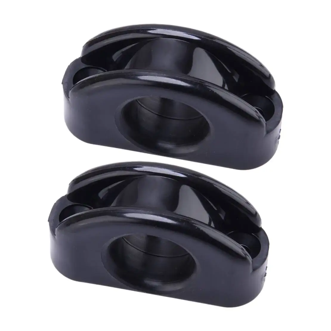 2Pcs Deck Eye Fairlead Bullseye Line Cable Rope Guide Pulley Fit for Marine Boat Yacht Kayak Canoe Black Nylon