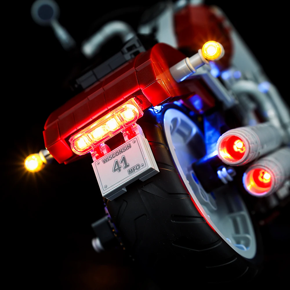 Kit de luz Led para motocicleta Harley Davidson Fat Boy, juego de bloques, modelo de motocicleta, Juguetes DIY, 10269, no incluye bloques de construcción