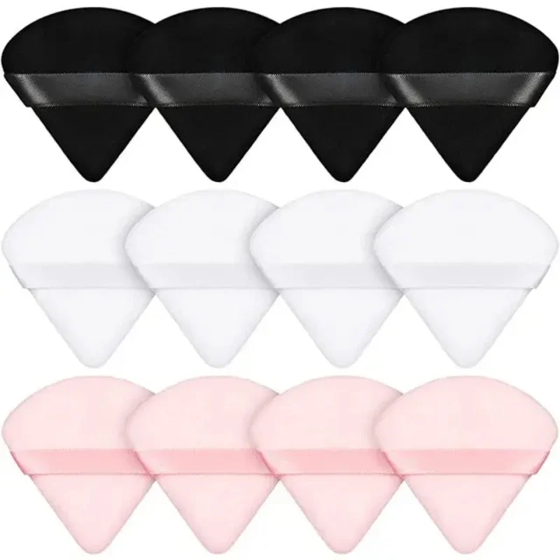 6/15Pcs Triangle Velvet Powder Puff Pizza Flours Mini Face Makeup sponge Cosmetics Washable Lightweight Makeup Tool