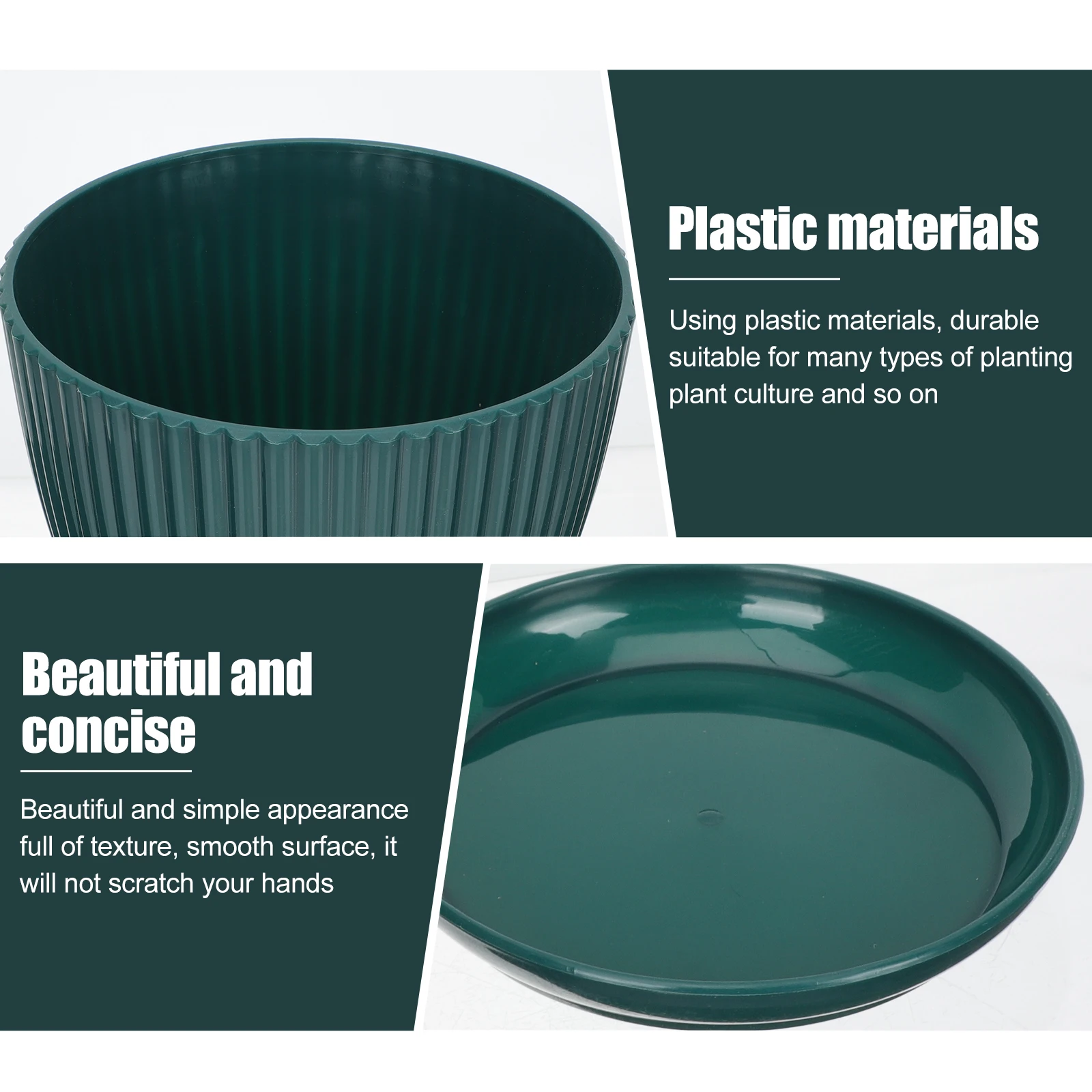 

5pcs Green Plant Flower Pots Durable Plastic Nursery Containers Indoor Outdoor Garden Decoration Succulent Planting Pot With