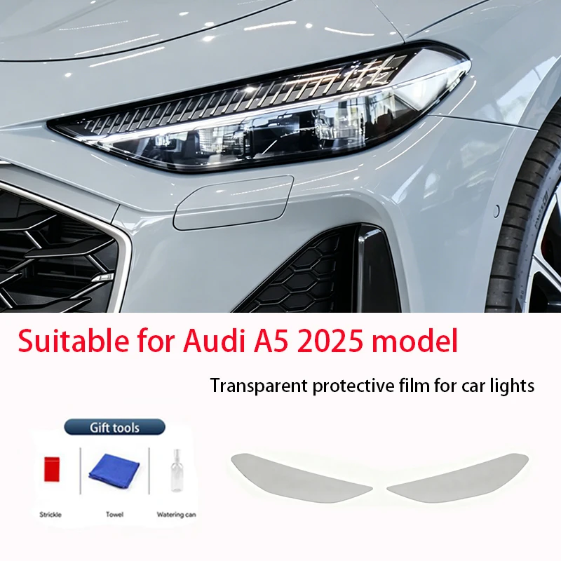 

Fit for Audi A5 2025 Transparent Smoked Black TPU Front Headlight Film Anti-Scratch UV Resistant Easy Install Vinyl Kit