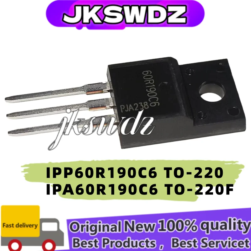 

10Pcs New 100% IPP60R190C6 6R190C6 60R190 TO-220 IPA60R190C6 60R190C6 TO-220F 20A 600V MOS Field Effect Tube Electronics
