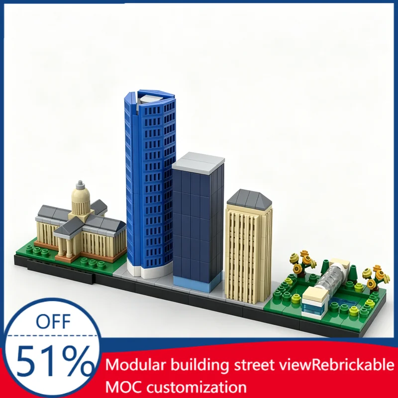 

945Pcs Oklahoma City Skyline Custom Building Blocks Cityscape Architecture Model Educational Assembly Toy Collectors Xmas Gift