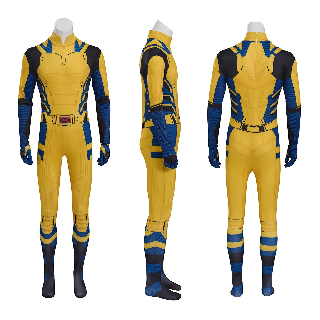 Logan James Cosplay Costume Wolve Yellow Jumpsuit Men's Superhero Battle Outfit Halloween Carnival Set