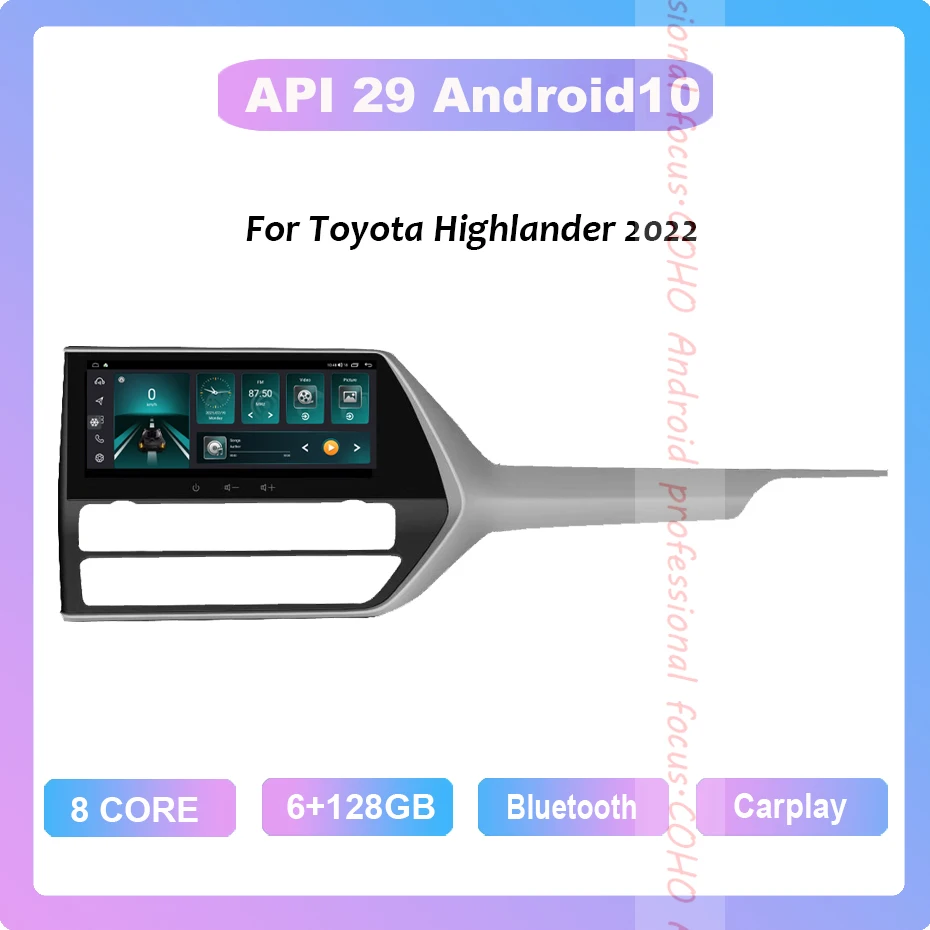 

COHO для Toyota Highlander 2022 Android 10,0 Octa Core 8 + 128G 12,3 дюймов приемник радио автомобильное радио с экраном