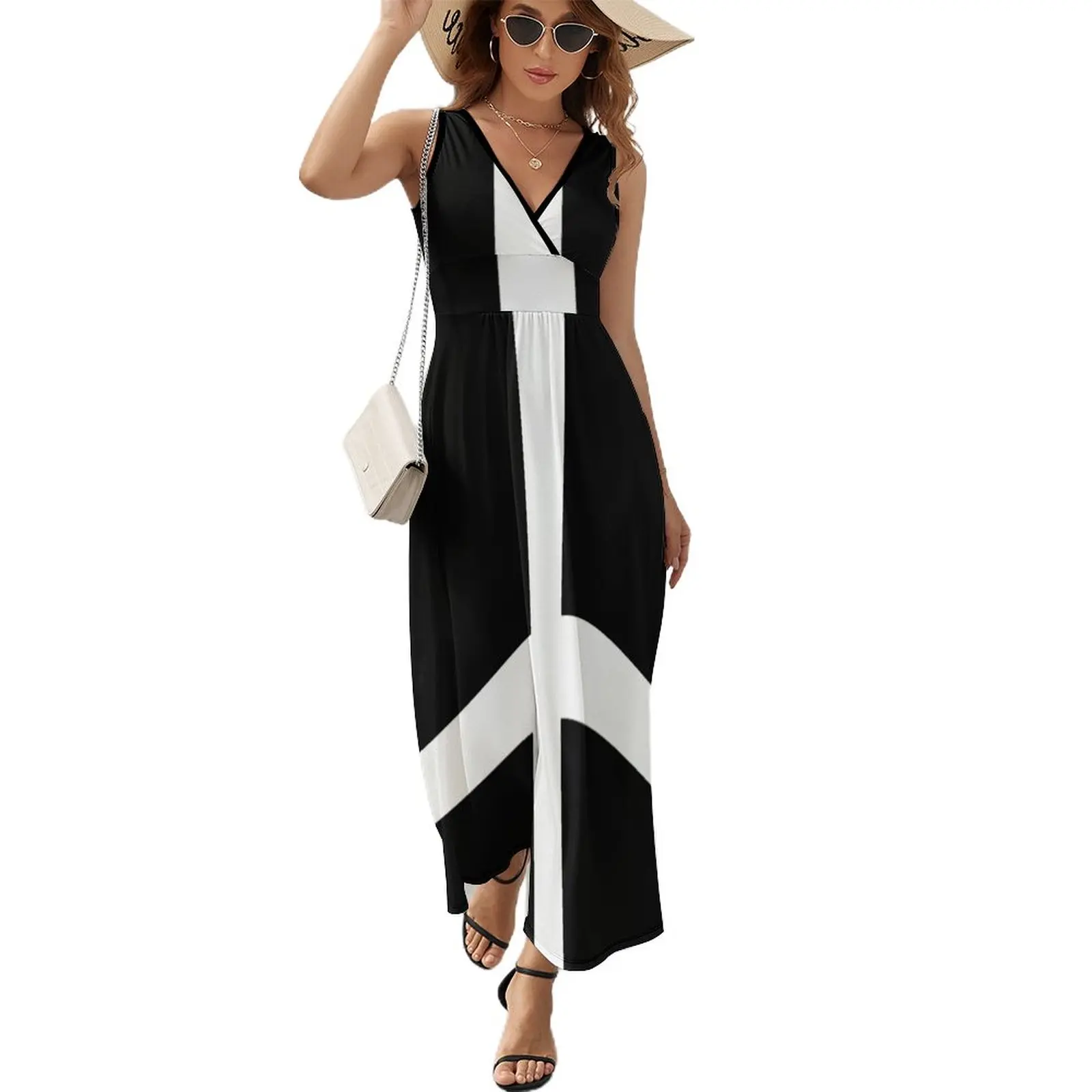 

Mod, White Cross Sleeveless Dress women dress Woman clothes