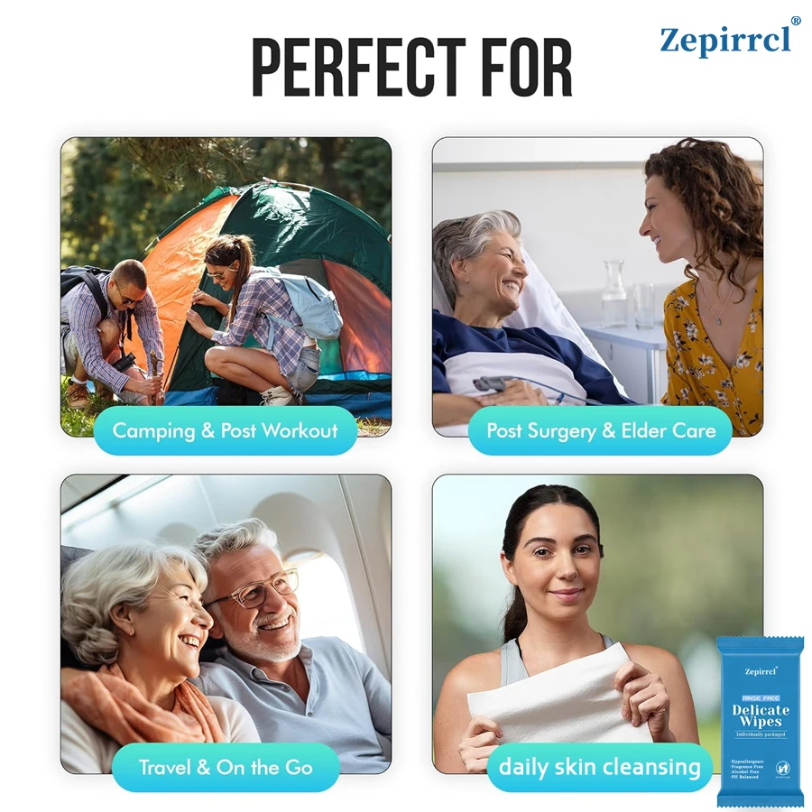 1/3 Boxes of Disposable Wet Wipes, Portable Mini Cleaning Wipes, No-Rinse Adult Wipes, Soft, Individually Packaged, for Cleaning the Body Anytime, Suitable for Sports, Outdoor Activities, Picnics, and Parties, 60 Sheets/Box, 15*20cm - Image 7