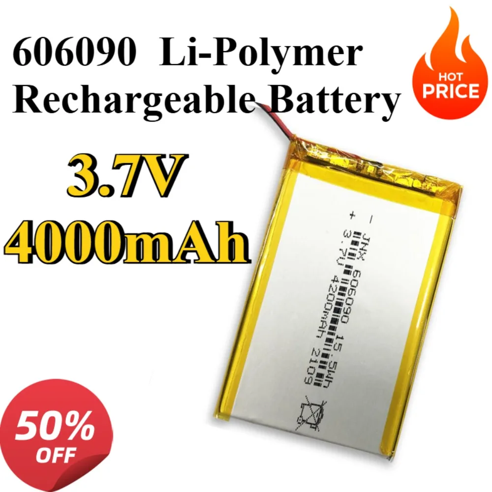 606090 3.7V 4000mAh High Capacity Li-Polymer Rechargeable Battery for DIY Power Bank Tablet PSP GPS Portable Device