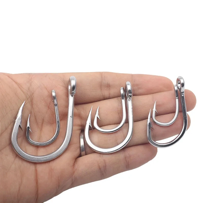 

TOPIND 1000 pcs/bag Saltwater Strong Stainless Steel Barbed 10884 Big Game Hook