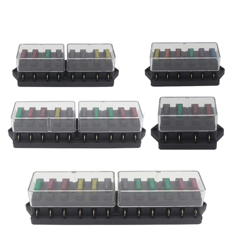 4/6/8/10/12 Way Car Fuse Holder Car Fuse Box Truck Auto Blade with 4/6/8/10/12 Fuses for 12V 32V ATO Standard Circuit