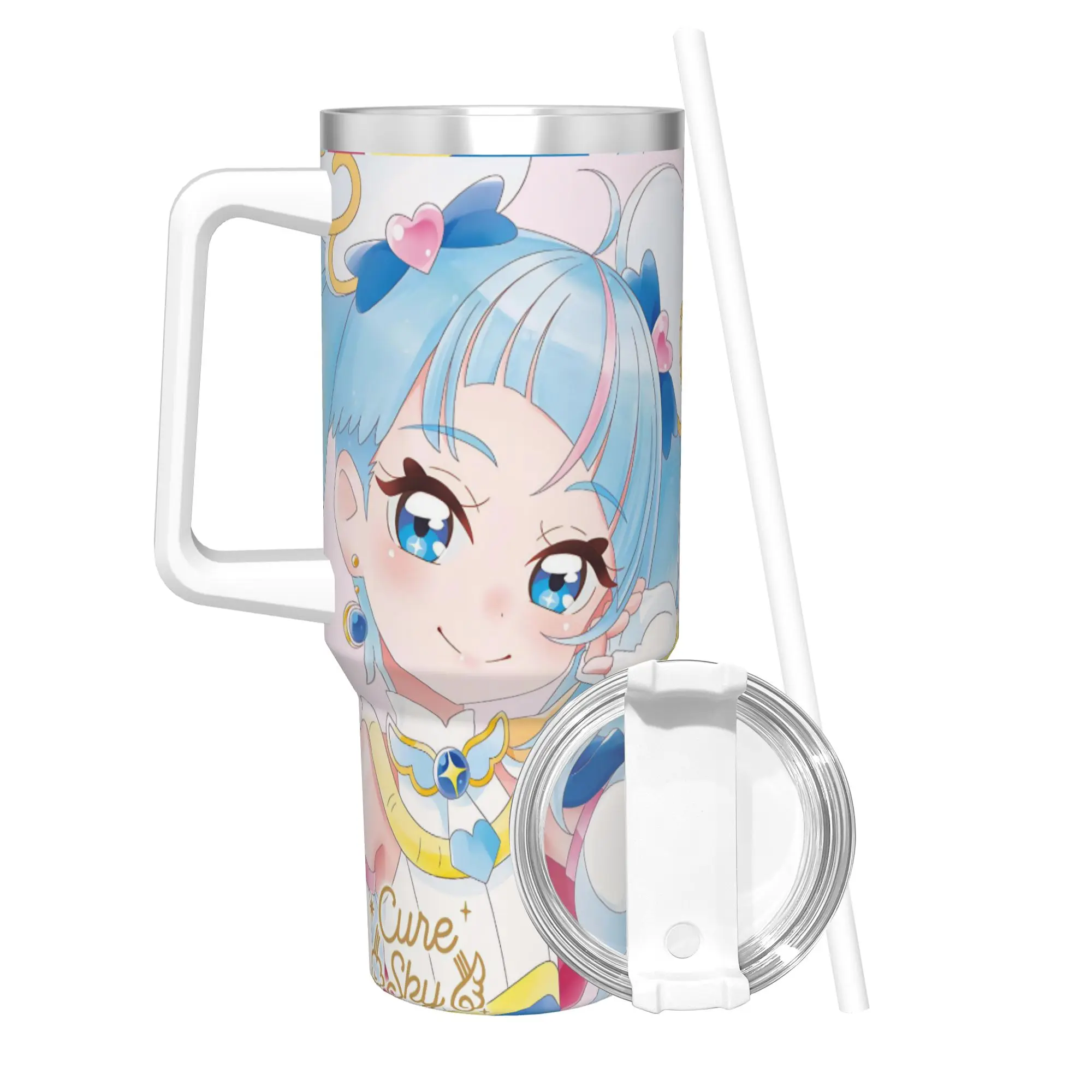 Soaring Sky Pretty Cure 40oz Tumbler Stainless Steel Double Wall Vacuum Insulated  Travel Mug With Straw