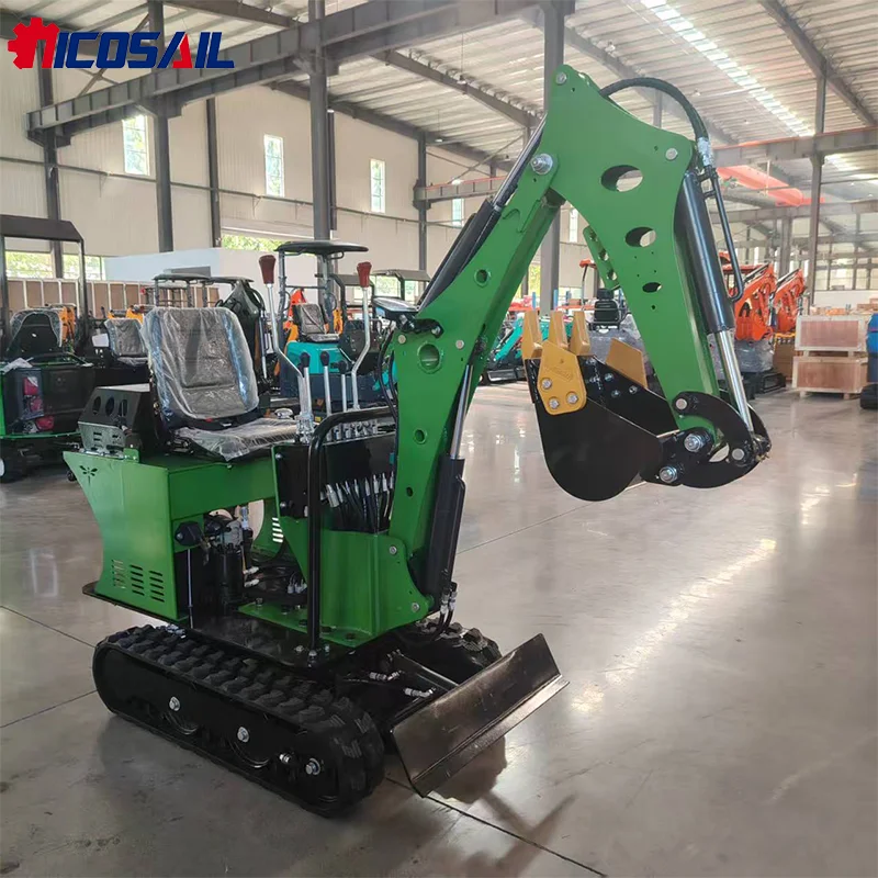 

Free Shipping Low Price OKW08 Mini Excavator Manual Control Compact Digger for Garden Renovation