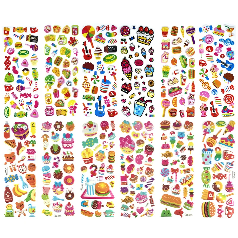 Pegatinas 3D de dulces para álbum de recortes – Manualidades infantiles