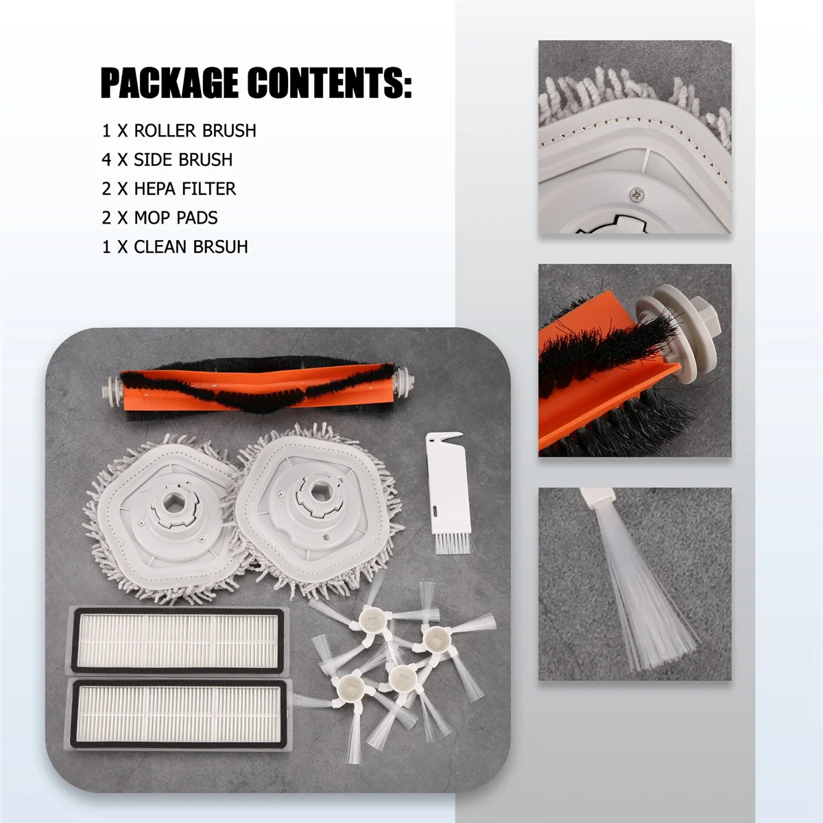 สําหรับ Dreame Bot W10 W10Pro เครื่องดูดฝุ่น,หลักแปรงด้านข้าง,แผ่นกรอง HEPA,Mop ผ้าอะไหล่,ร้อน