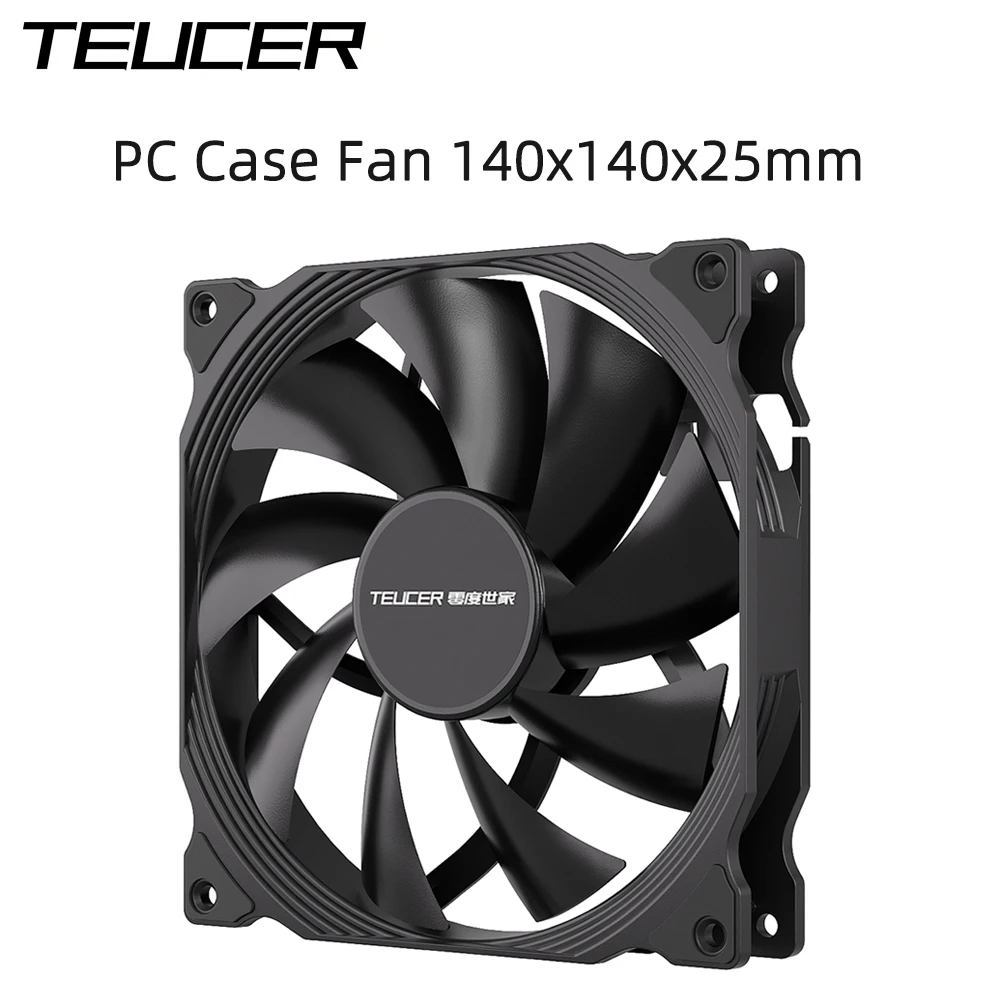 TEUCER 140mm PC Case Fan 4Pin PWM 600-1500RPM High Performance Quiet Computer Fans