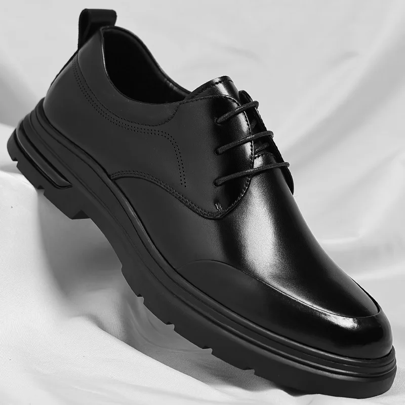 

Men's leather shoes business formal wear, casual leather shoes soft-soled lace-up comfortable dress shoes wedding groom shoes