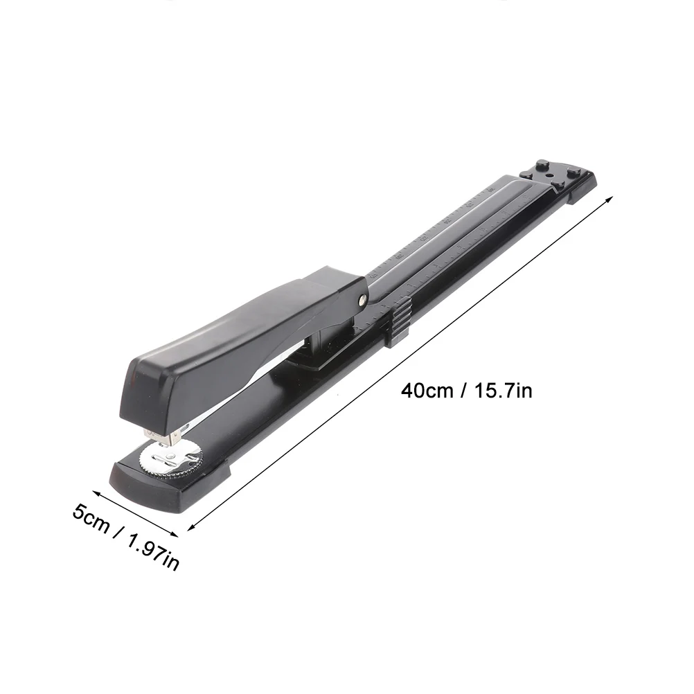 

1pc Long Arm Stapler Heavy Duty Desk Stapling Machine for Home Office School Smooth Edge Design Portable Use Office Supplies