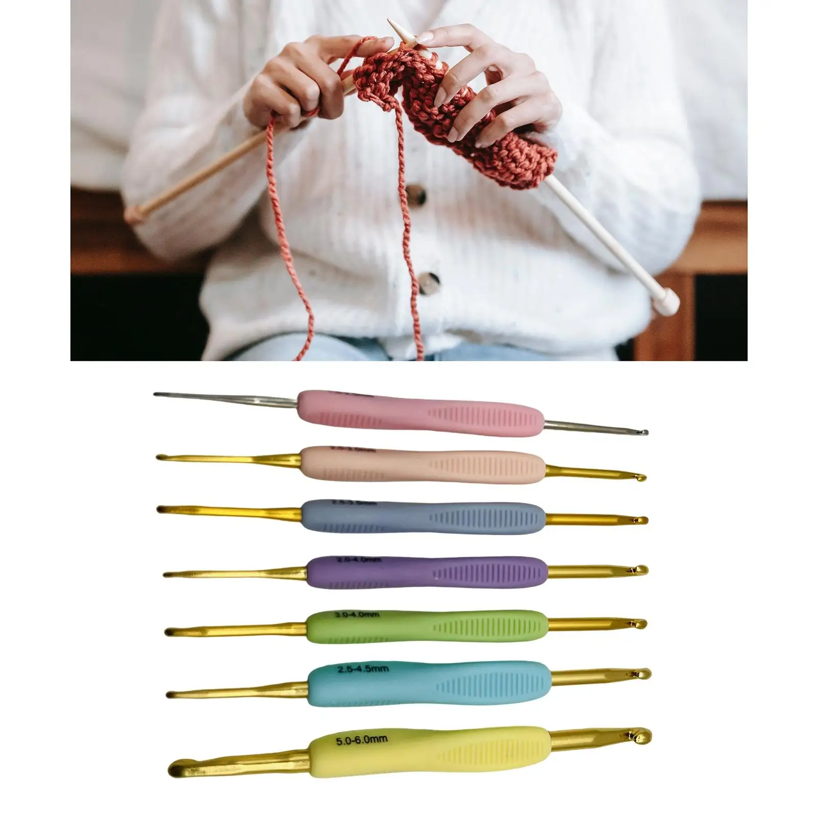 Silver Alloy Double Ended Crochet Hook Kit with Sizes Durable Knitting Accessory for Crochet Materials and Wear