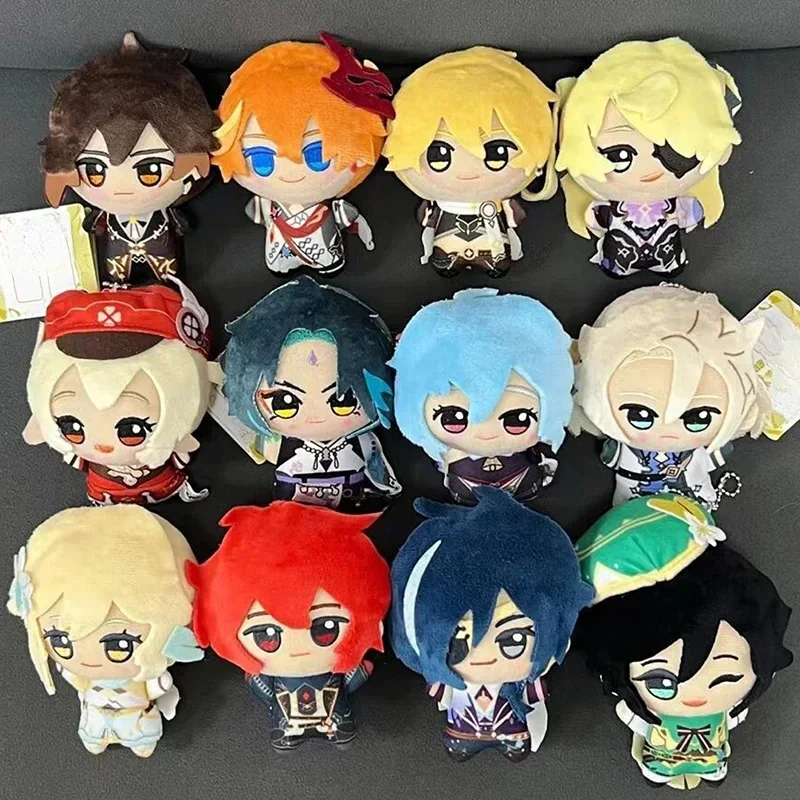 Genshin Impact จี้ตุ๊กตาของเล่นตุ๊กตาพวงกุญแจตุ๊กตา Morax Zhong Li Xiao Hu Tao Ayato เกมรูป Peluche เด็กของขวัญ 10 ซม.