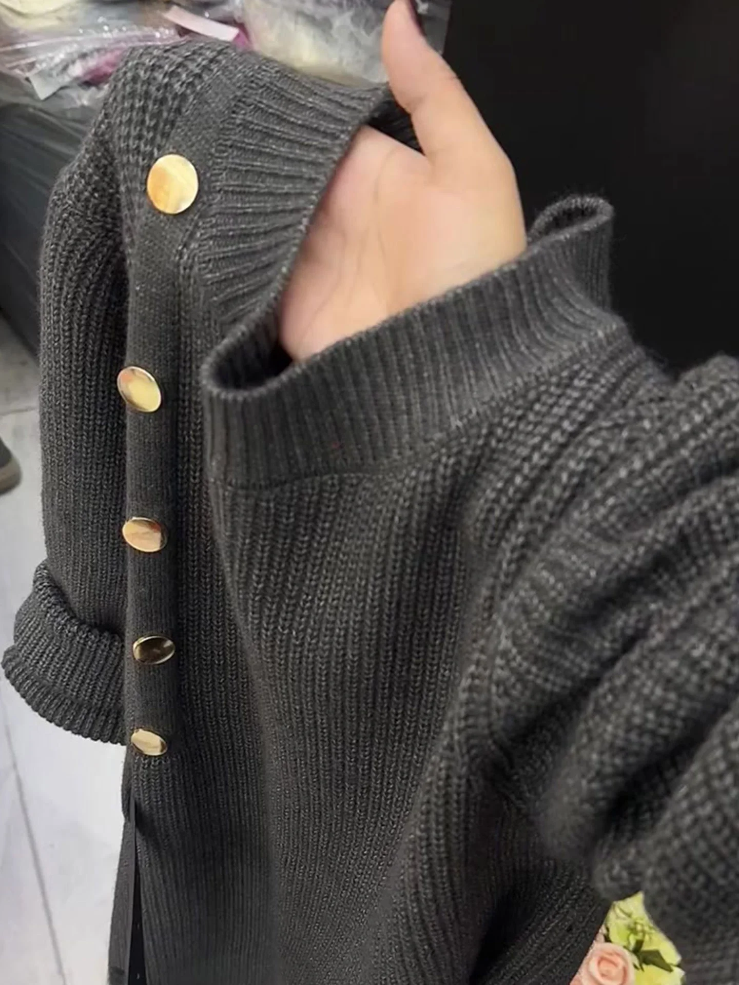 

Корейский вязаный свитер Sle Long Sve, мягкий удобный зимний базовый топ для похудения, модный трикотаж