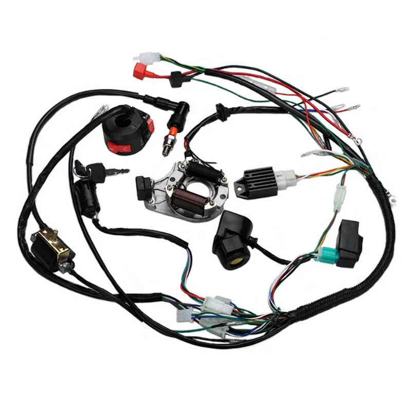 For Motorcycle ATV Quad Pit Bike 50 70 90 110 125Cc Wiring Harness Full Complete Electrics Wiring Harness CDI