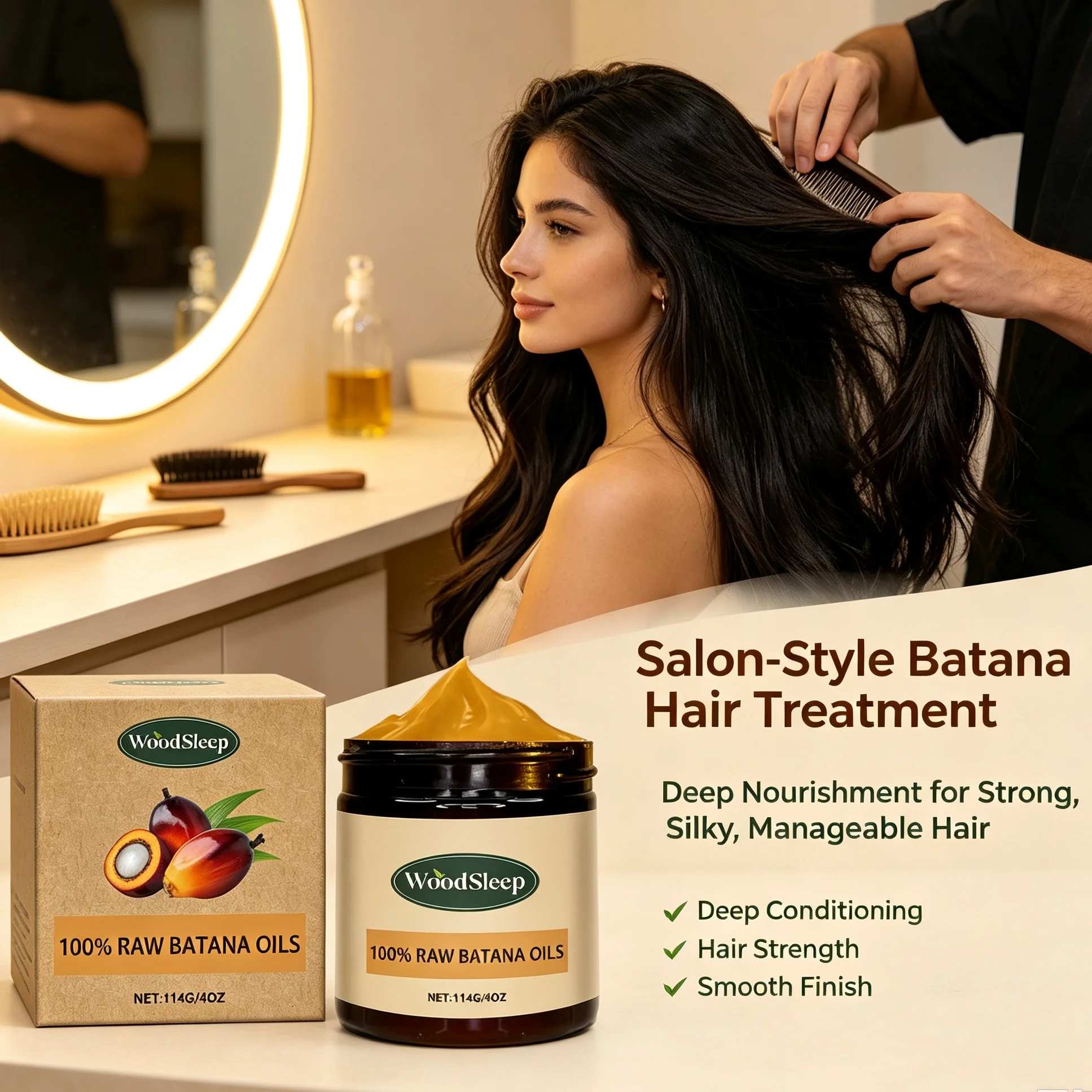 Pure Batana Oil Hair Cream Hair Growth Treatment Nourish Scalp Anti Hair Loss Repair Split Ends For Men Women