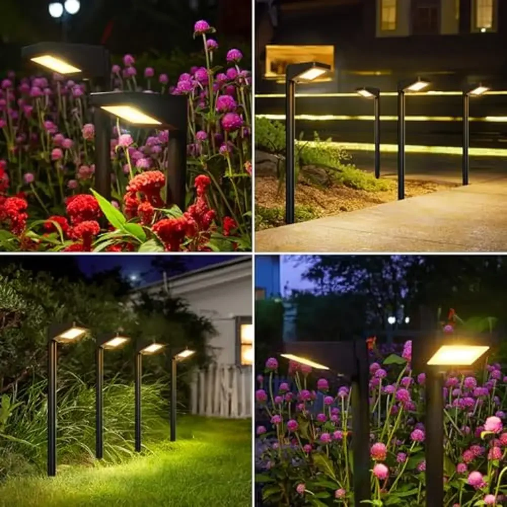 Luces solares de paisaje para exteriores, iluminación de 3500K, blanco cálido, mejorado, más brillante, IP65, impermeable, Material ABS