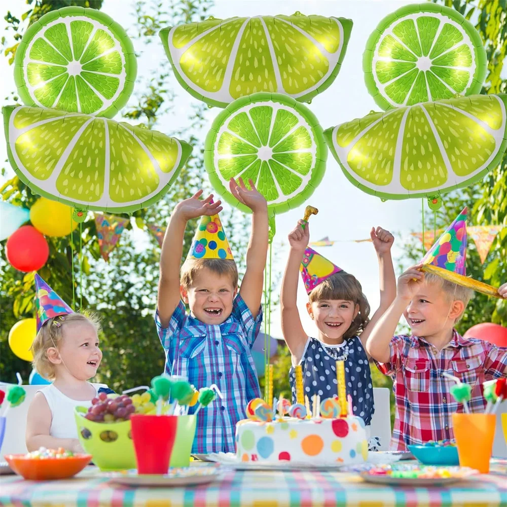 10 Stück Kalkballon, großer runder grüner Zitronenfolienballon für Sommer, Erntedankfest, Ernte, Herbst, Obst, Thema, Party-Dekoration – Detail 5