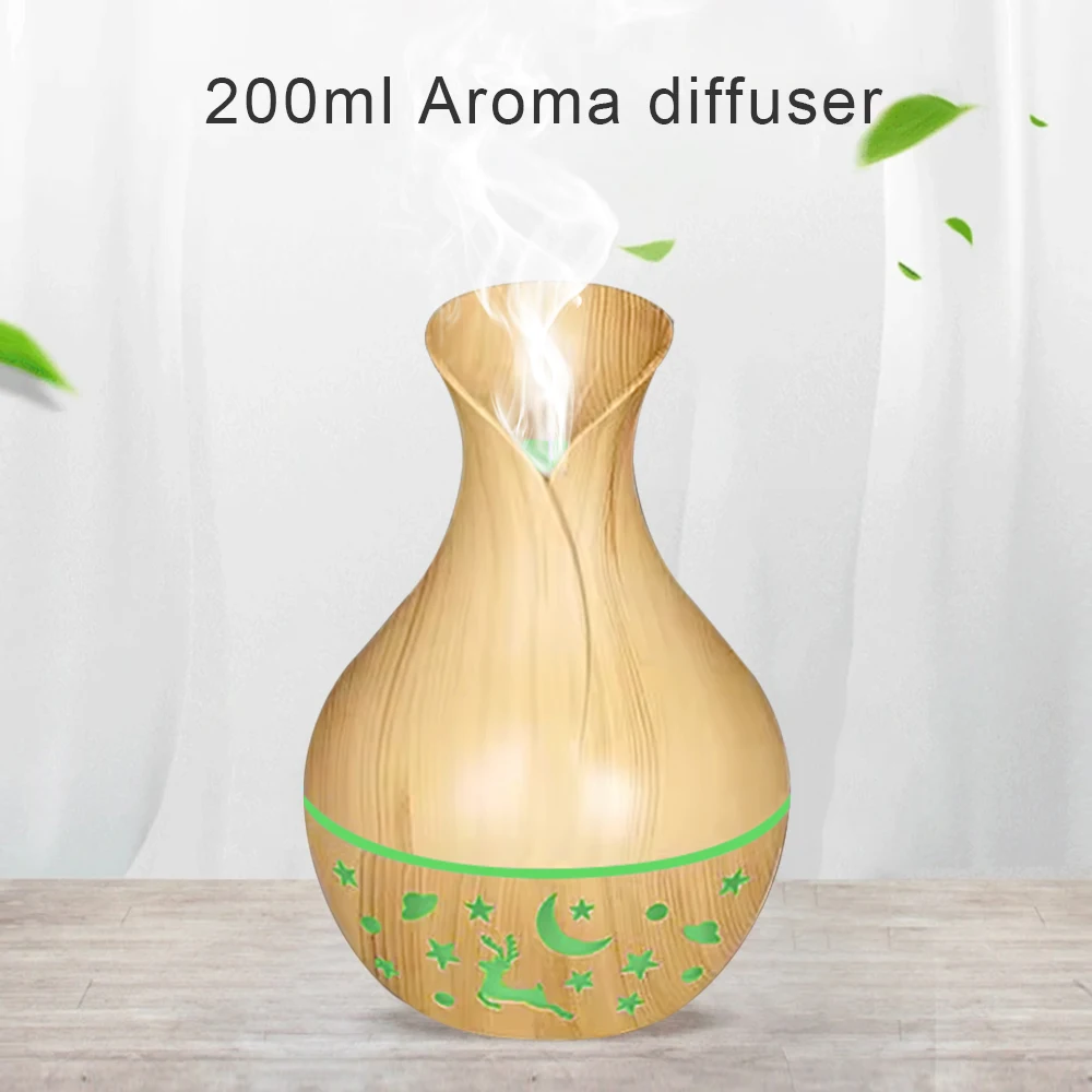 مرطب للعلاج بالروائح مع إضاءة ليد ملونة ، موزع رذاذ للعلاج بالروائح العطرية ، جو منزلي ، يحتوي على زجاجتين من Essentia ، من من من من