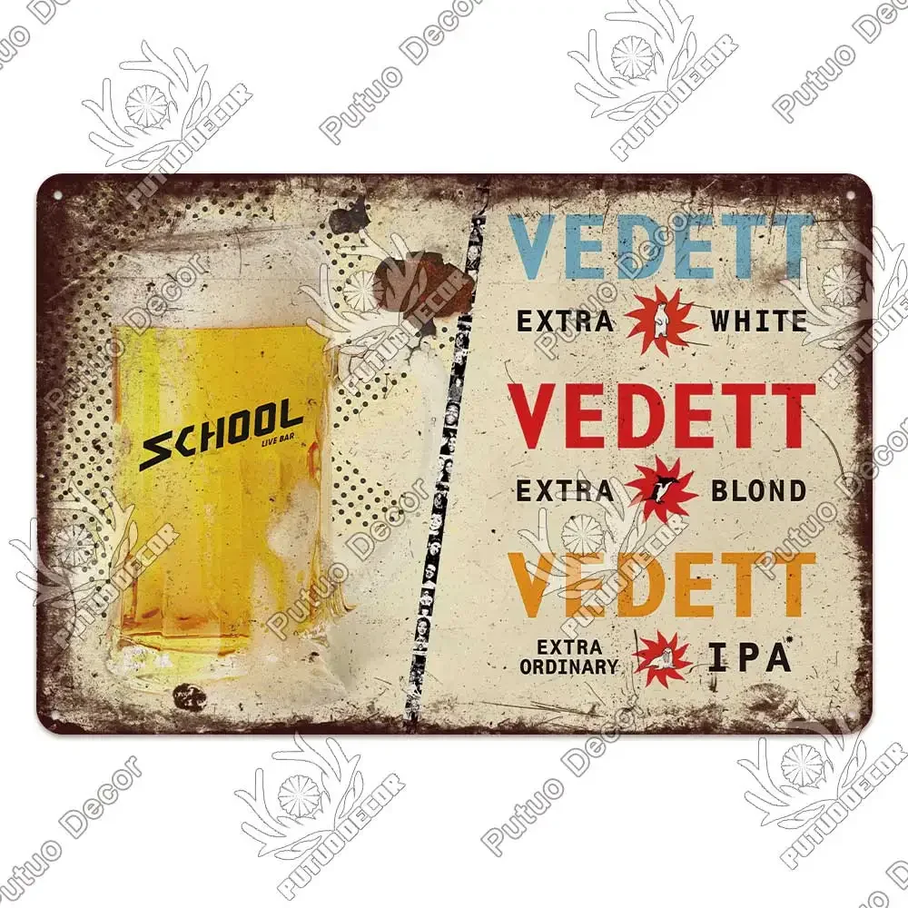 Putuo Decor Bier Merk Metalen Bord Vintage Tin Bord Decoratieve Plaquette Muur Decor Bar Pub Man Grot Woonkamer Decoratie