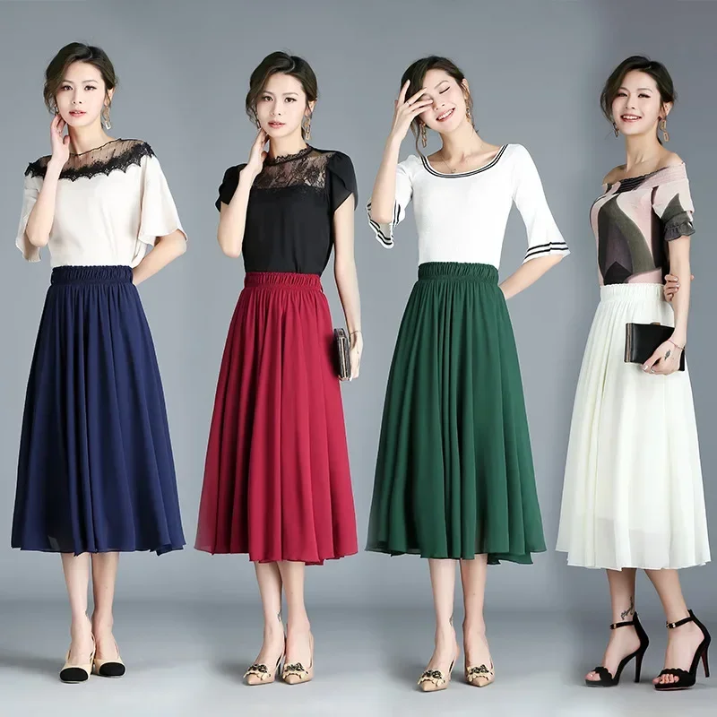 Casual elegancka linia A Party Beach Faldas Saia kobiety Maxi długie spódnice wiosna wysokiej talii jednolite spódnice kobiece luźne Jupe