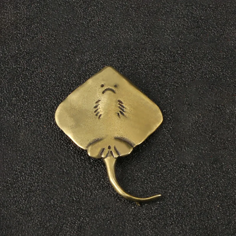 Miniature Statue of Devil Fish, Brass Tea Pet, Sea Animal Ornament, Lucky Home Decorations Accessories,Tea Set, Craft Home Decor