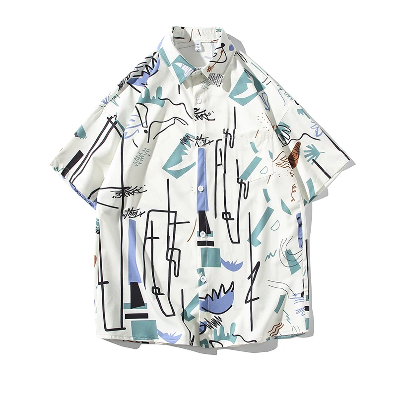 

Мужская летняя тонкая быстросохнущая рубашка из ледяного шелка с цветочным принтом, модный брендовый топ, мужская одежда