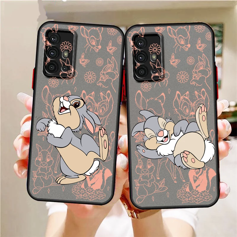 

Thumper Disney Bambi For Samsung A53 A52 A33 A32 A51 A71 A21S A13 A73 A50 A22 A12 A72 5G Frosted Translucent Cover Capa Fundas