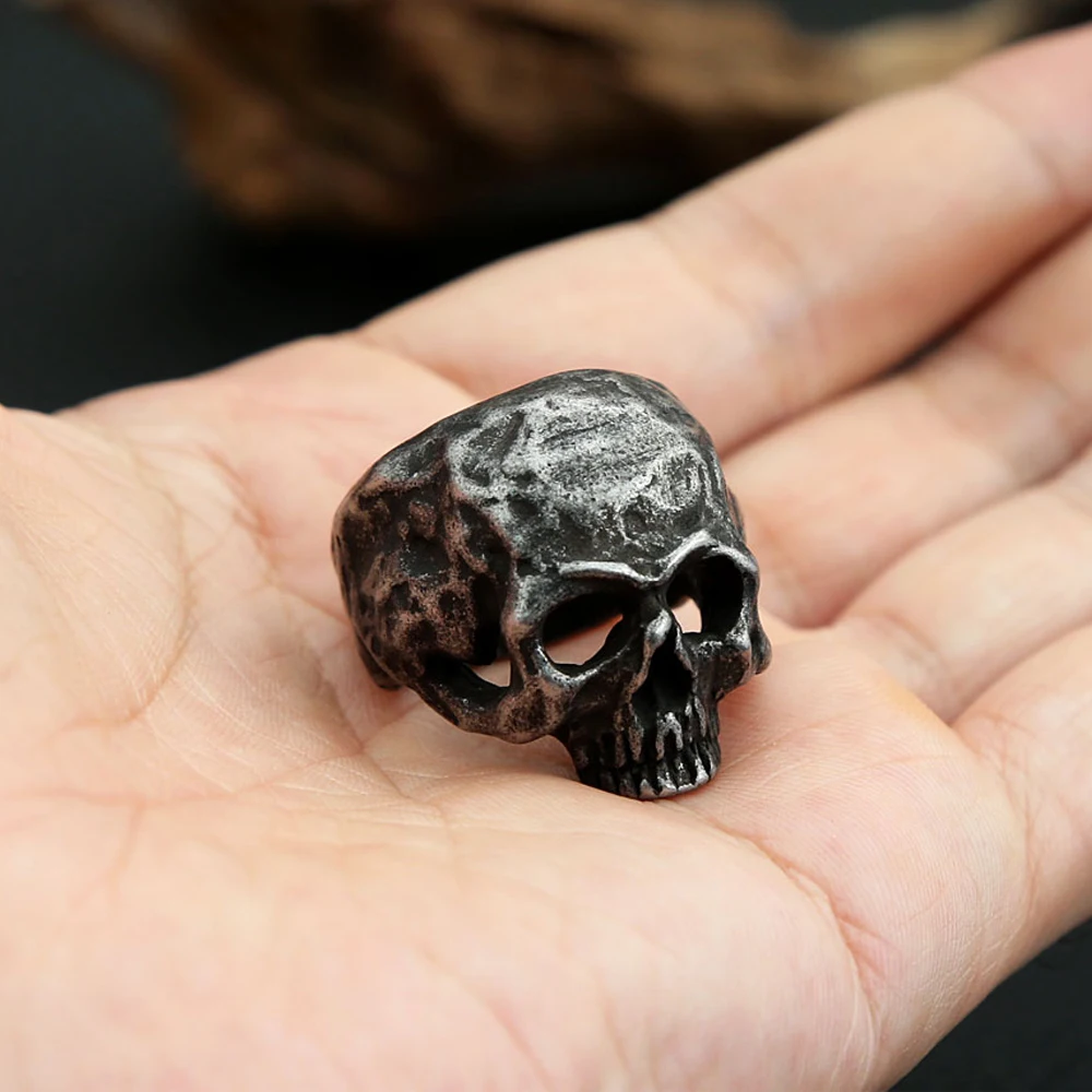 Vintage Skull Ring Punk Biker Motorcycle Band Rings For Men Women 316L Stainless Steel Fashion Jewelry Unique Gifts Wholesale