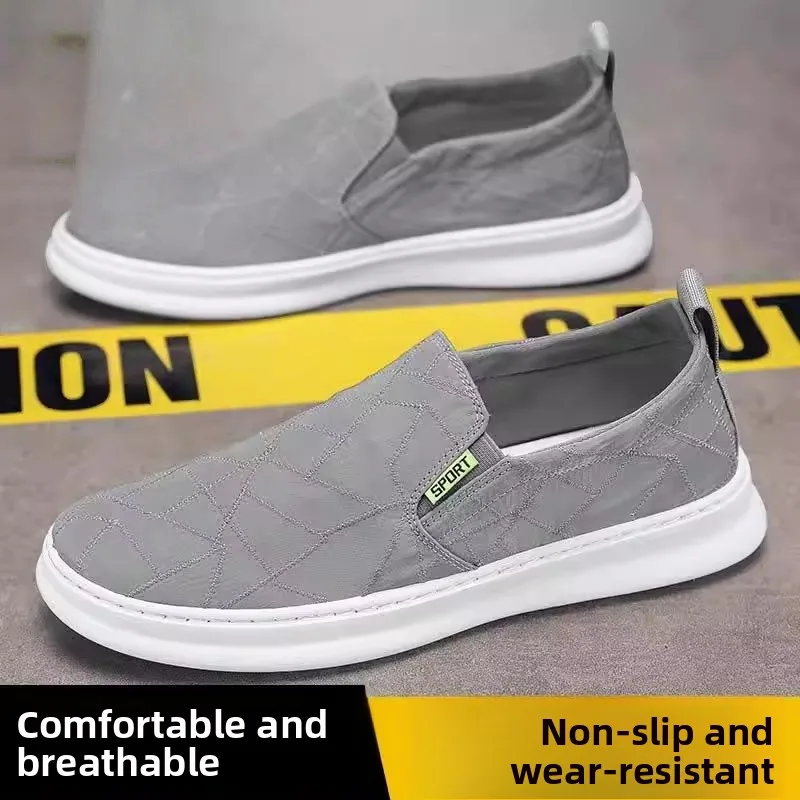 

Повседневные мужские кеды из канваса, весенние дышащие слипоны, рабочие защитные туфли, тканевые туфли в стиле Пекинской старой школы, удобные для отдыха